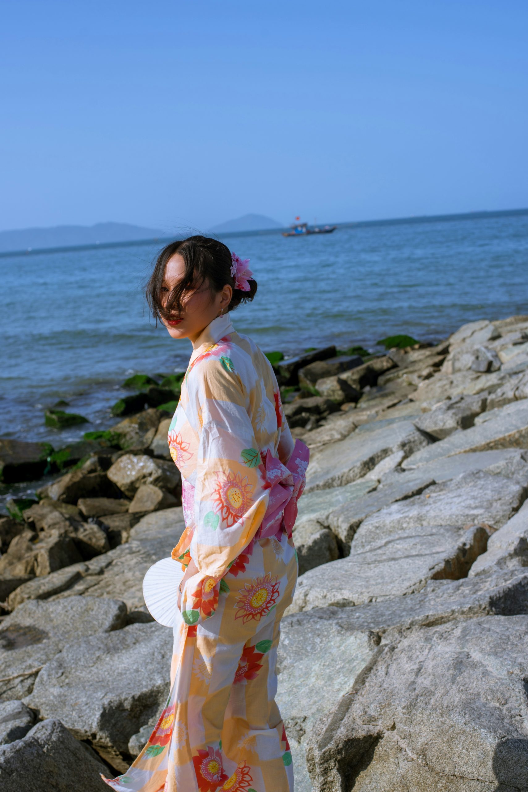 Traditional kimono fashion show in Kyoto featuring colorful silk garments and elegant Japanese textile designs