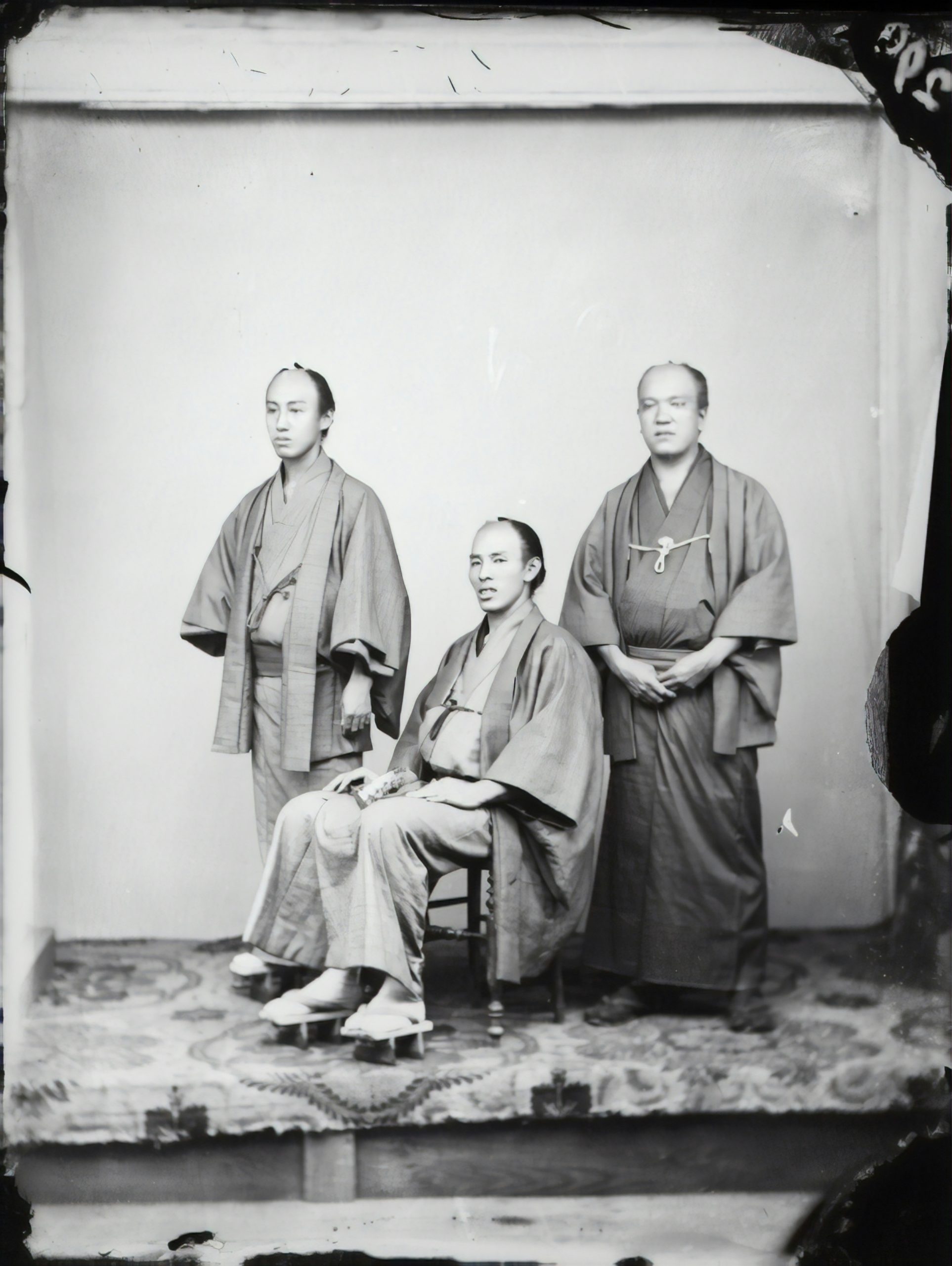Solemn Japanese funeral ceremony with mourners wearing traditional black funeral kimonos, depicting the respectful and spiritual atmosphere of Buddhist funeral rituals